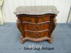 62904 Carved Mahogany Marble Top Bachelor Chest