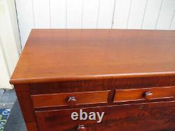 62920 Antique Empire Burled High Chest with Desk Dresser Butler Desk