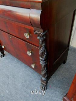 63111 Antique Mahogany Empire Dresser with Mirror