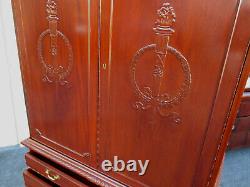 63124 Solid Mahogany Linen Cabinet High Chest Cabinet Wardrobe Chifferobe