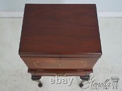63565EC TRADITIONAL HOUSE Inlaid Mahogany Fall Front Silver Chest