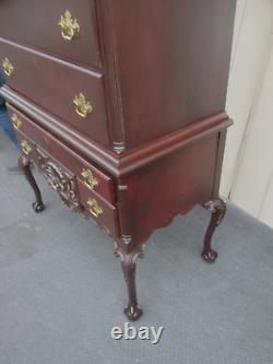 63688 Antique Mahogany High Boy Chest Dresser
