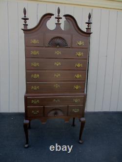 64315 Antique FLINT Furniture Mahogany High Boy Dresser Chest
