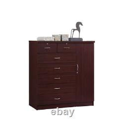7-Drawer Mahogany Chest of Drawers with Door