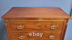 ANTIQUE 20th C American EMPIRE Style Mahogany TALL CHEST of 5 Drawers DRESSER