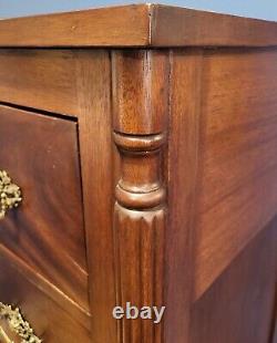 ANTIQUE 20th C American EMPIRE Style Mahogany TALL CHEST of 5 Drawers DRESSER