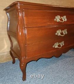 ANTIQUE EARLY 1900's LOUIS XV STYLE BOMBE MARQUETRY CHEST OF DRAWERS