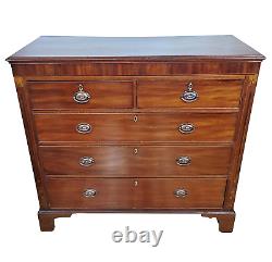 ANTIQUE Early 19th C ENGLISH Mahogany & Satinwood CHEST Drawers DRESSER COMMODE