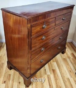 ANTIQUE Early 19th C ENGLISH Mahogany & Satinwood CHEST Drawers DRESSER COMMODE