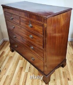 ANTIQUE Early 19th C ENGLISH Mahogany & Satinwood CHEST Drawers DRESSER COMMODE