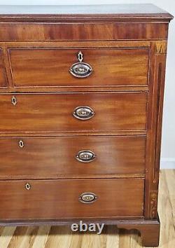 ANTIQUE Early 19th C ENGLISH Mahogany & Satinwood CHEST Drawers DRESSER COMMODE