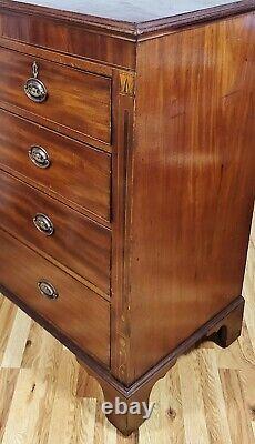 ANTIQUE Early 19th C ENGLISH Mahogany & Satinwood CHEST Drawers DRESSER COMMODE