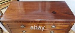 ANTIQUE Early 19th C ENGLISH Mahogany & Satinwood CHEST Drawers DRESSER COMMODE