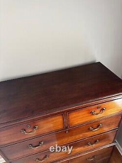 A George III English Mahogany Chest on Chest High Gentleman's Dresser 19th C