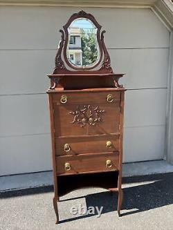 A Rare Antique R. J. Horner Mahogany Lingerie Chest With Mirror, Circa 1900