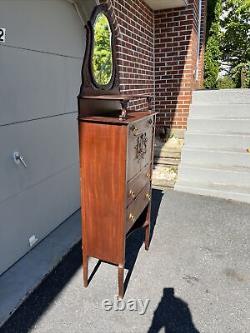 A Rare Antique R. J. Horner Mahogany Lingerie Chest With Mirror, Circa 1900