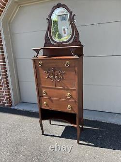 A Rare Antique R. J. Horner Mahogany Lingerie Chest With Mirror, Circa 1900