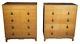 Albert Furniture Mid Century Modern Tansu Chest Bleached Mahogany Campaign Pair