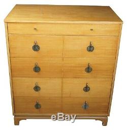 Albert Furniture Mid Century Modern Tansu Chest Bleached Mahogany Campaign Pair
