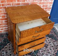 American Antique Chest Of Drawer / Cylinder Record Cabinet