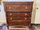 American Empire Book Matched Mahogany Chest of 4 Drawers Ca. 1830-40