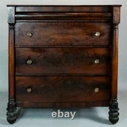 American Empire Mahogany And Tiger Maple Chest Of Drawers