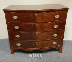 American Federal period mahogany bowfront chest of drawers c1800