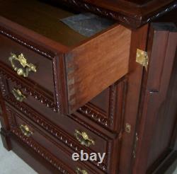American Victorian Mahogany Lockside High Boy Dresser Chest of Drawers only 34