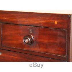 An Early Victorian Inlaid Mahogany Two Over Three Chest of Drawers