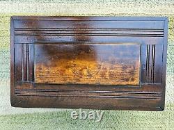 Antique 1800's Small Walnut Hand Carved Dado Corners Chest Wooden Pistol Box