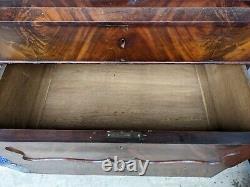 Antique 1800s Flame Mahogany Dresser Chest of drawers Bureau with key