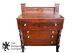 Antique 1850s American Empire Chest 4 Drawers Flamed Mahogany Dresser Backsplash