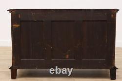 Antique 1880 Georgian Mahogany Block Front Chest Carved Shells #43046