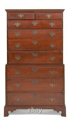 Antique 18th Century Mahogany Chippendale Chest On Chest