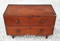 Antique 19th C. Mahogany English Campaign Chest in Two Parts