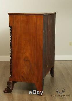 Antique 19th Century American Empire Mahogany Claw Foot Chest of Drawers