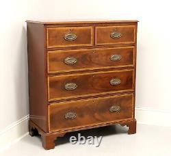 Antique 19th Century Banded Mahogany Georgian Two Over Three Drawer Chest