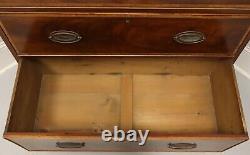 Antique 19th Century Banded Mahogany Georgian Two Over Three Drawer Chest