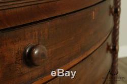 Antique 19th Century English Regency Mahogany Bow Front Chest Of Drawers
