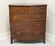 Antique 19th Century Hepplewhite Inlaid Banded Mahogany Bow Front Chest
