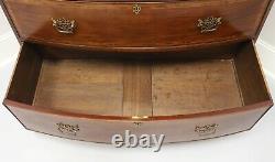 Antique 19th Century Hepplewhite Inlaid Banded Mahogany Bow Front Chest