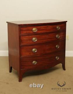 Antique 19th Century Mahogany Hepplewhite Bow Front Chest of Drawers
