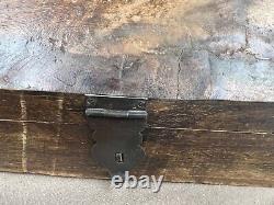 Antique 19th Century Mahogany India Dowry Chest withHand Forged Latch and Handle
