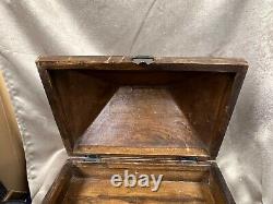 Antique 19th Century Mahogany India Dowry Chest withHand Forged Latch and Handle