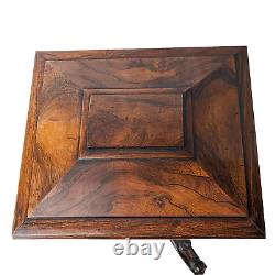 Antique 19th Century Regency Mahogany Wood Teapoy Sarcophagus Chest Tripod Box