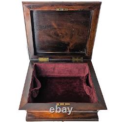 Antique 19th Century Regency Mahogany Wood Teapoy Sarcophagus Chest Tripod Box