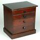 = Antique 19th c. Diminutive Chest of 4 Drawers Trade Sample Jewelry Cabinet Box