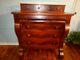 Antique American Empire 6 Drawer Chest Circa 1840/50s Scroll Front