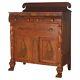 Antique American Empire Carved Flame Mahogany Linen Chest, circa 1860