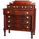 Antique American Empire Flame Mahogany Chest of Drawers, circa 1840
